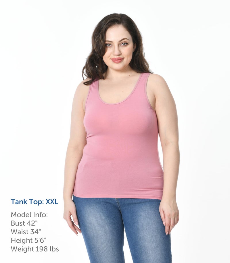 Comfneat Women's Basic Tanks Comfy Top (Color-Set-5 4-Pack, XL) - Image 4